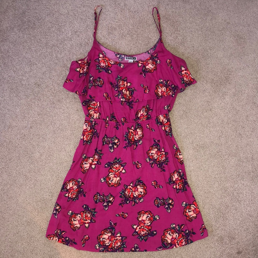 Roxy hot pink floral dress